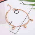 Best Gifts Women Stainless Steel Double Layers Heart Charm Lin Chain Bracelets Party Jewelry